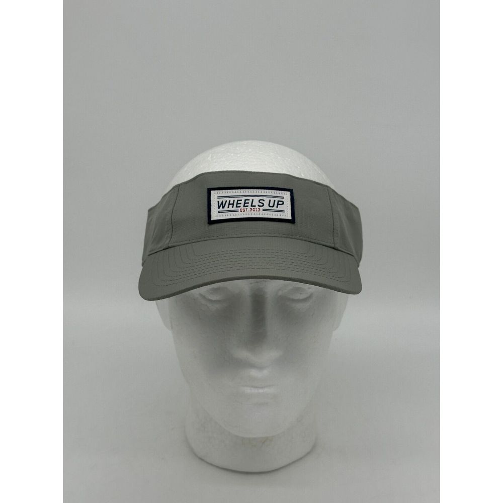 Wheels Up Hat Unisex One Size Fits All Grey Hook And Loop Visor‎ Golf Golfer Cap